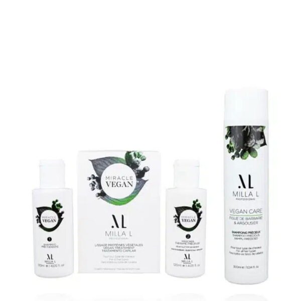 Flacon du Kit Lissage Vegan Miracle 120 ML + Shampoing Vegan Sans SLS 300 ML