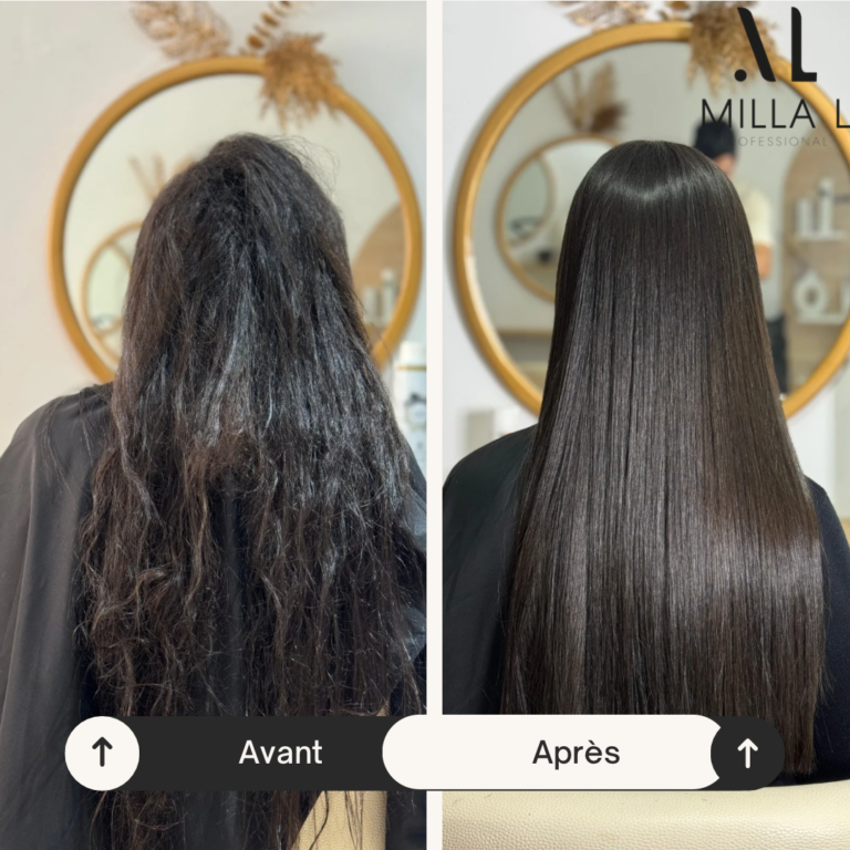 Lissage avant après résultat miracle nigelle - Milla L - cheveux frisées