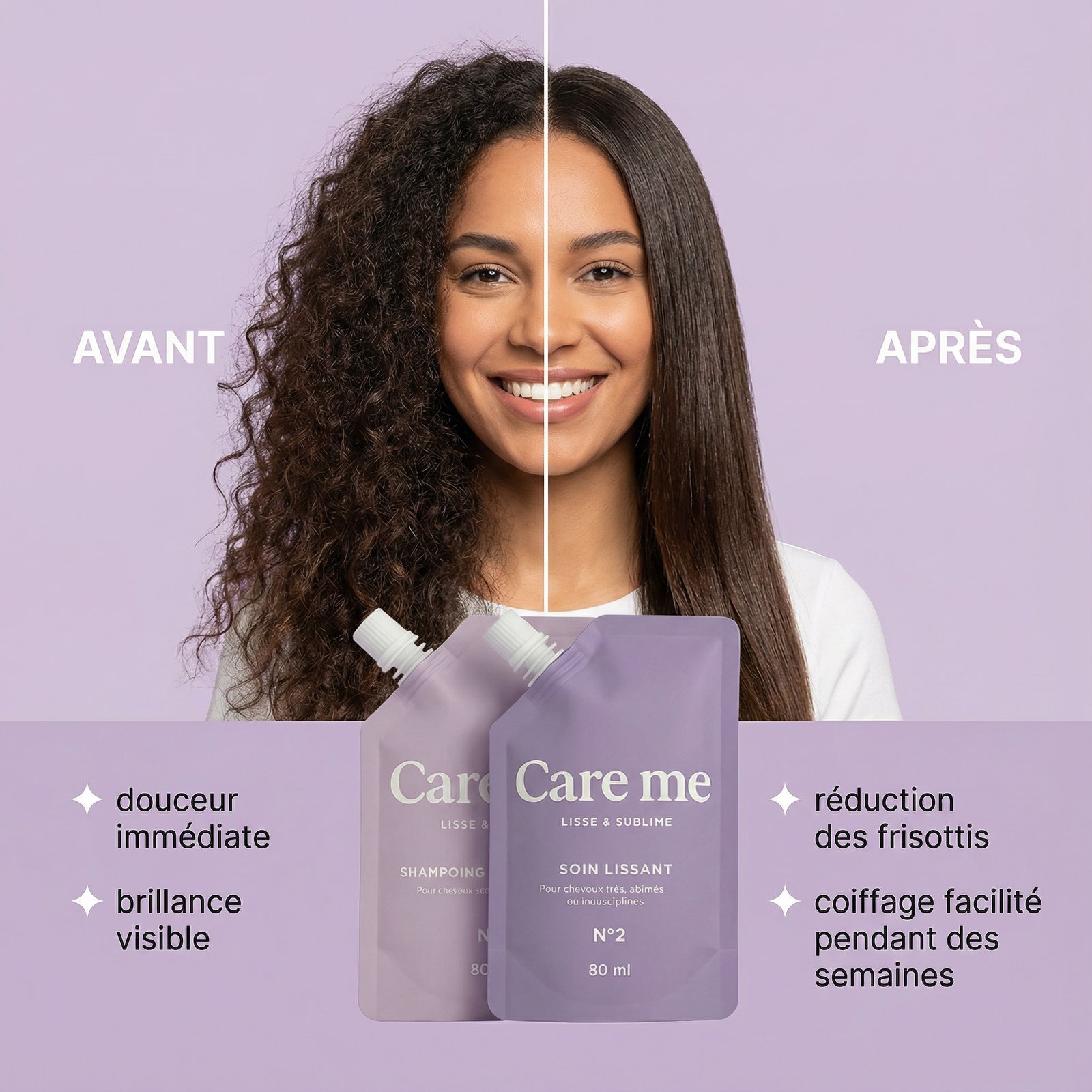Kit Lissage Brésilien & Botox Capillaire Care-Me – Kératine Végétale Romarin & Argan – Made in France 🇫🇷